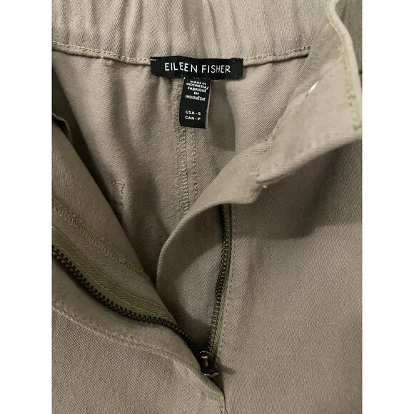 Eileen Fisher Garment-Dyed Utility Organic Cotton Tapered Pant Small Taupe Gray - Picture 8 of 13